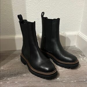 Black Leather Steve Madden Boots